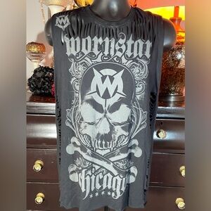 Wornstar Men’s “cut-up” Chicago Tank Top size M